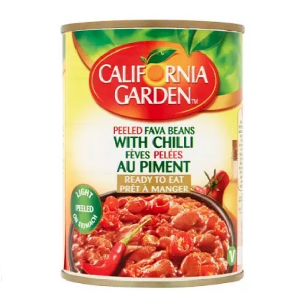 California Garden Fava Beans Peleed With Chilli 400g